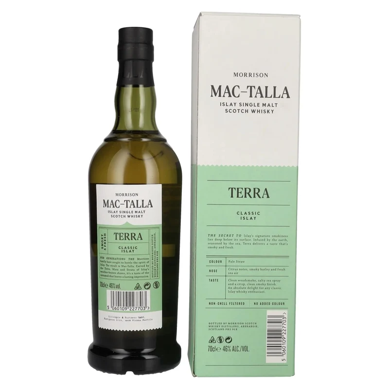 Mac-Talla Morrison TERRA Classic Islay Single Malt Scotch Whisky 46% Vol. 0,7l in Geschenkbox