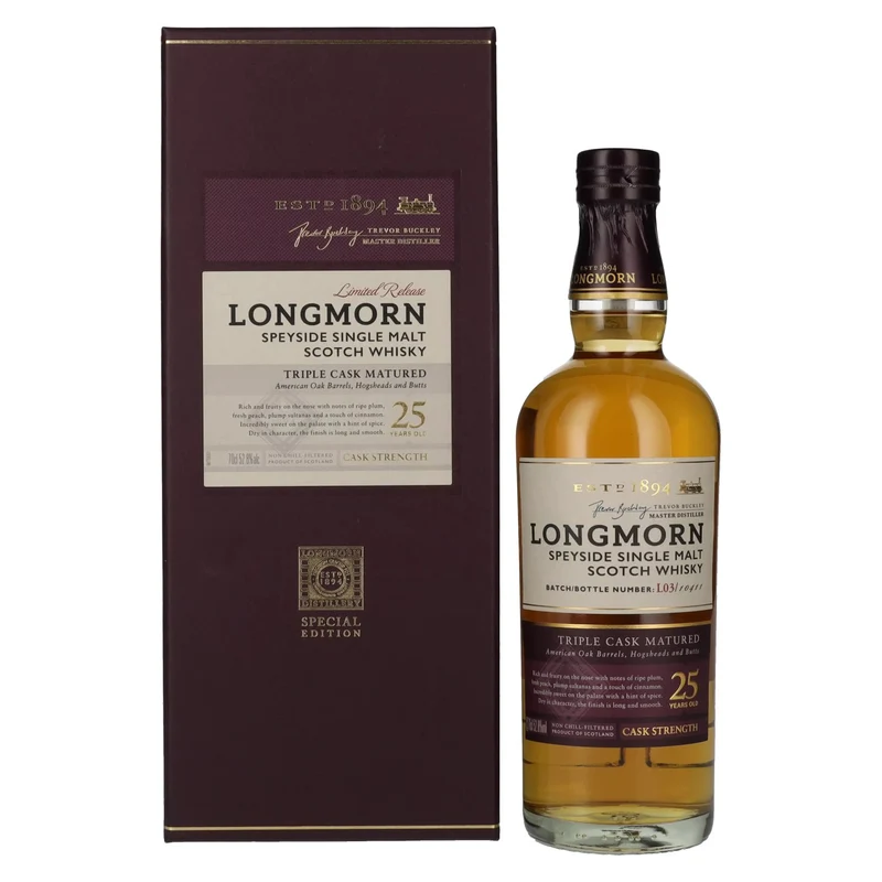 Longmorn 25 Years Old Speyside Single Malt Scotch Whisky 52,8% Vol. 0,7l in Geschenkbox