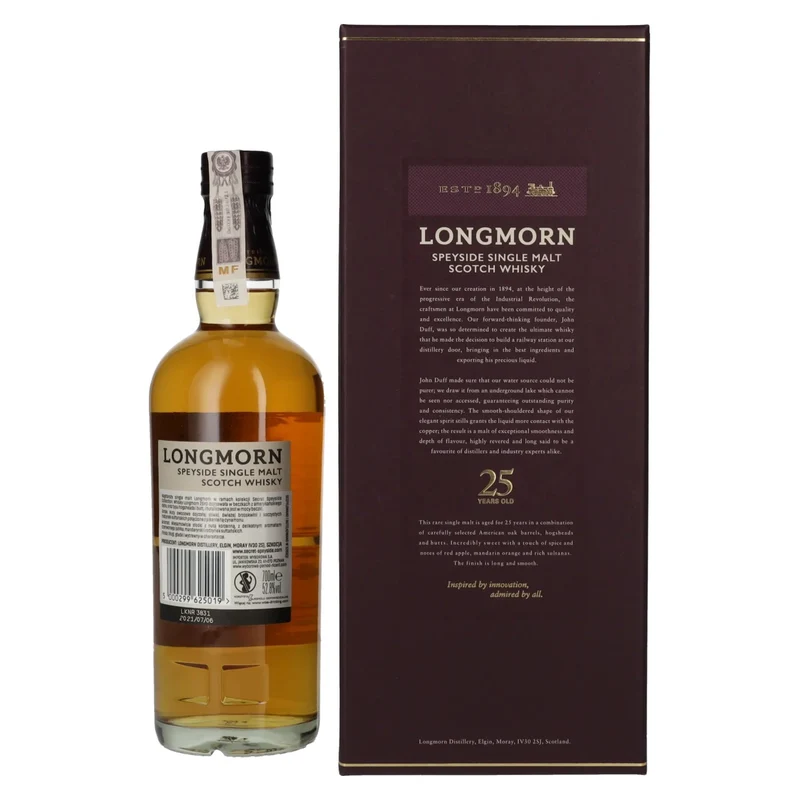 Longmorn 25 Years Old Speyside Single Malt Scotch Whisky 52,8% Vol. 0,7l in Geschenkbox