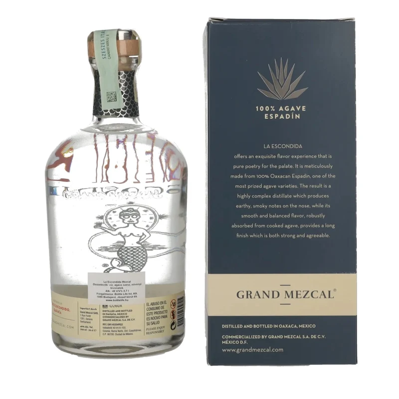 La Escondida Mezcal Artesanal Blanco 40% Vol. 0,7l in Geschenkbox