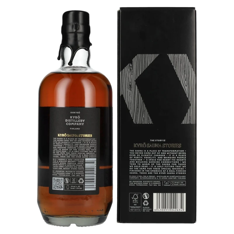 KYRÖ SAUNA STORIES Apricot Brandy Cask Finish No. 2 51% Vol. 0,7l in Geschenkbox
