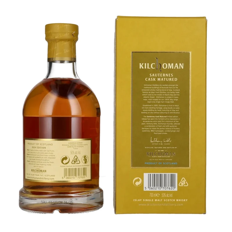 Kilchoman SAUTERNES CASK MATURED Islay Single Malt Limited Edition 2024 50% Vol. 0,7l in Geschenkbox