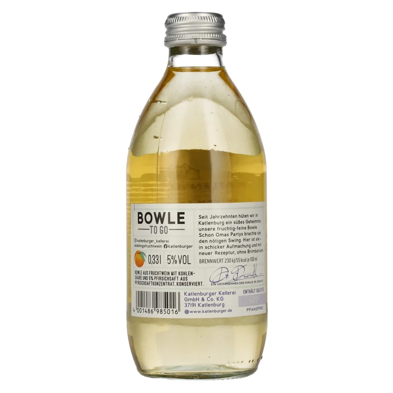 Katlenburger Bowle-To-Go Pfirsich 5% Vol. 0,33l