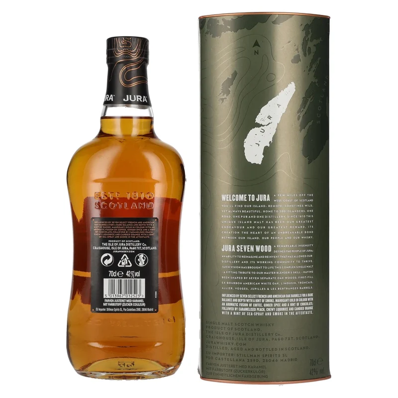 Jura SEVEN WOOD Single Malt Scotch Whisky 42% Vol. 0,7l in Geschenkbox