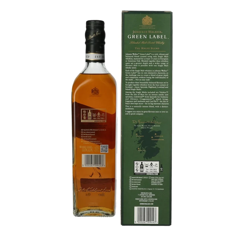 Johnnie Walker Green Label 15 Years Old 43% Vol. 0,7l in Geschenkbox