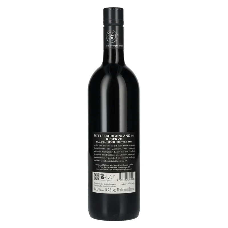 Gesellmann Blaufränkisch Creitzer Reserve Mittelburgenland DAC 2022 14% Vol. 0,75l