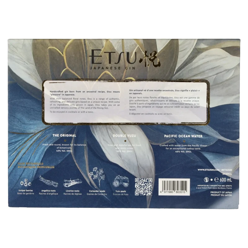 Etsu Japanese Gin Set 43,7% Vol. 3x0,2l in Geschenkbox