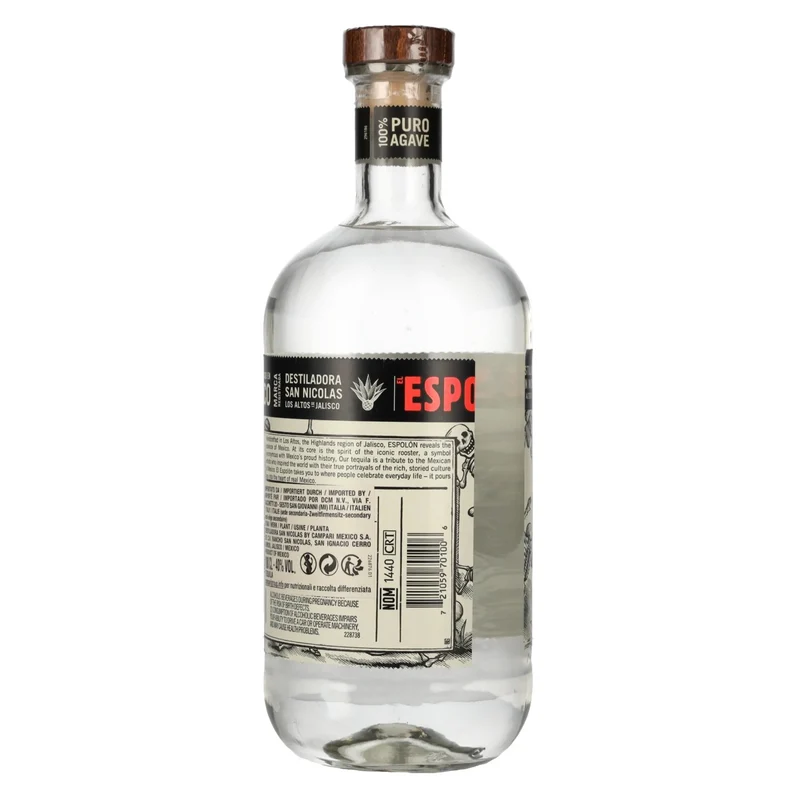 Espolón Tequila Blanco 100% Puro Agave 40% Vol. 1l