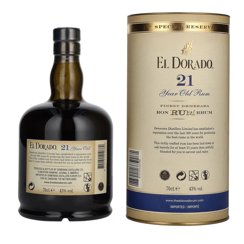 El Dorado 21 Years Old Finest Demerara Rum SPECIAL RESERVE 43% Vol. 0,7l in Geschenkbox