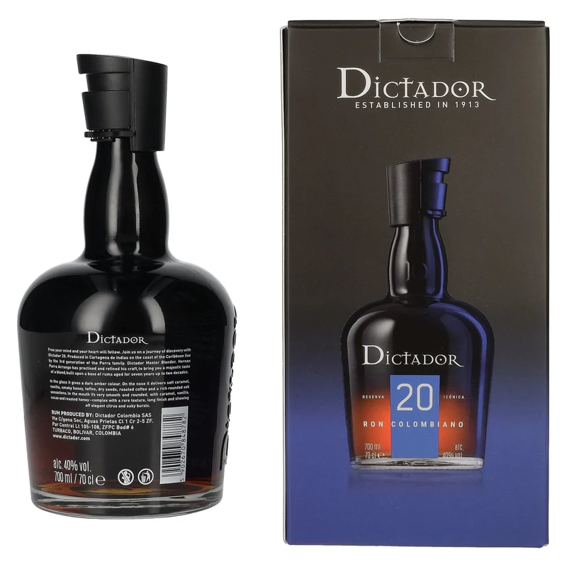 Dictador 20 Years Old Reserva Icónica Ron Colombiano 40% Vol. 0,7l in Geschenkbox