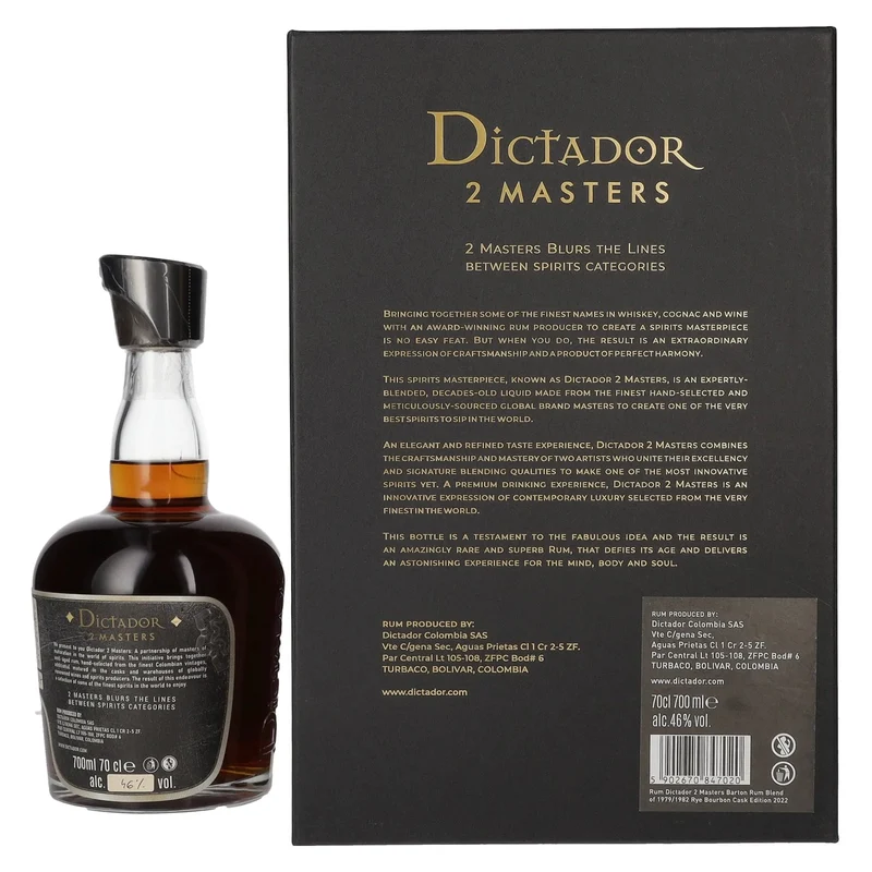 Dictador 2 MASTERS 1979/1982 Barton Colombian Aged Rum 46% Vol. 0,7l in Geschenkbox