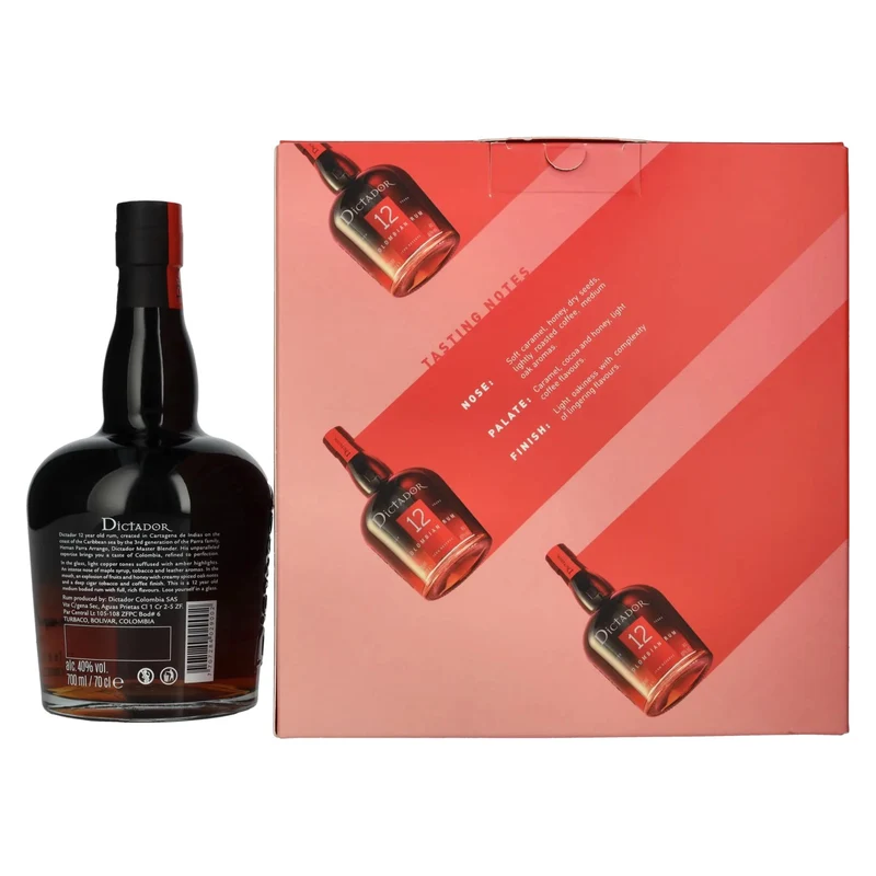 Dictador 12 Years Old ICON RESERVE Colombian Rum 40% Vol. 0,7l in Geschenkbox mit 2 Gläsern