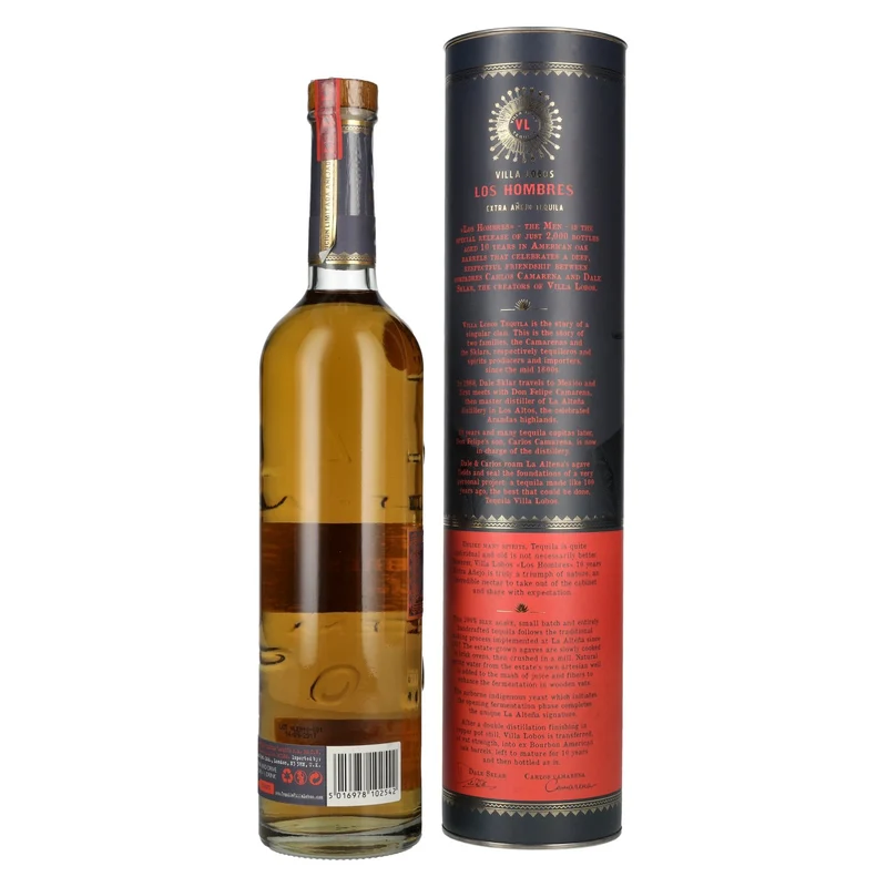 Villa Lobos Tequila LOS HOMBRES 10 Años Extra Añejo Edición Limitada 40% Vol. 0,7l in Geschenkbox