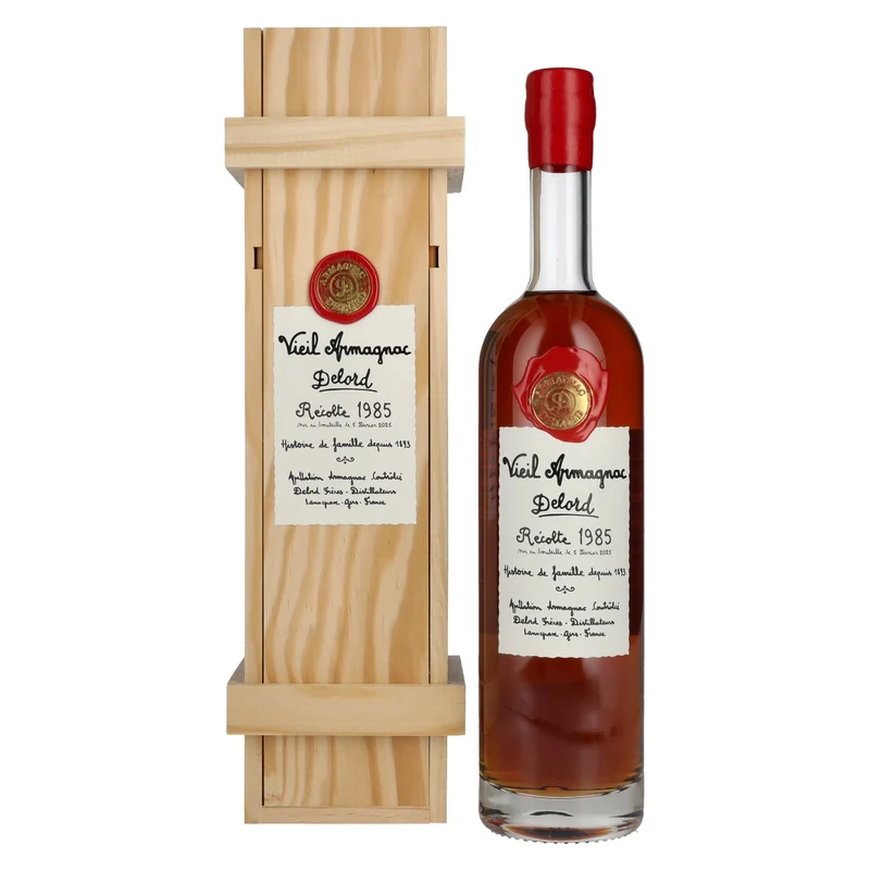 Vieil Armagnac Delord Vintage Récolte 1985 40% Vol. 0,7l in Holzkiste