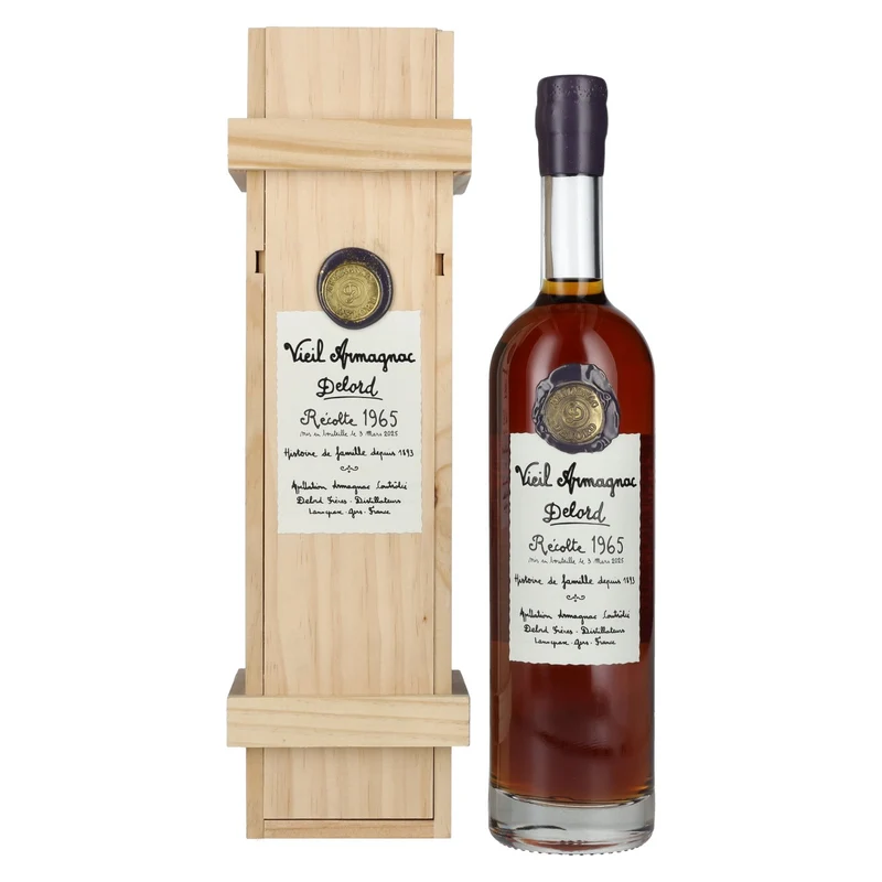 Vieil Armagnac Delord Vintage Récolte 1965 40% Vol. 0,7l in Holzkiste