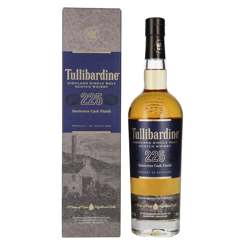 Tullibardine 225 Sauternes Finish Highland Single Malt Scotch Whisky 43% Vol. 0,7l in Geschenkbox