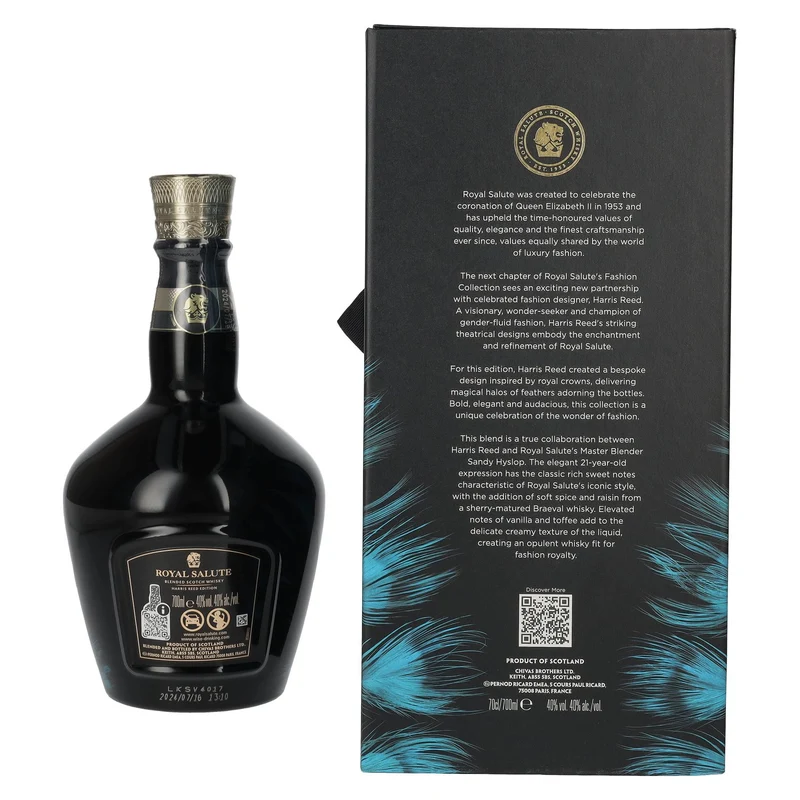 Royal Salute 21 Years Old HARRIS REED BLUE EDITION Blended Scotch Whisky 40% Vol. 0,7l in Geschenkbox