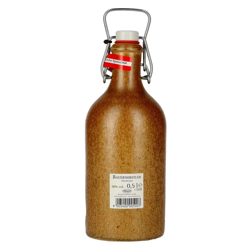 Nannerl Alpenschnaps BAUERN-OBSTLER 38% Vol. 0,5l im Tonkrug