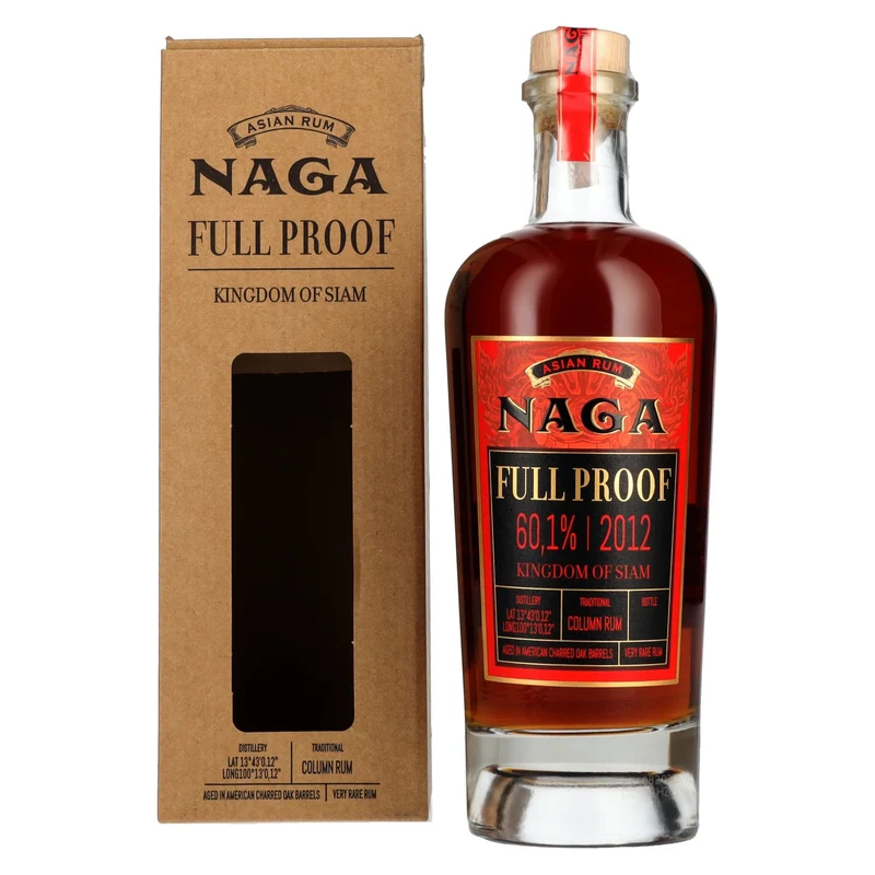 Naga Full Proof Asian Rum KINGDOM OF SIAM 2012 60,1% Vol. 0,7l in Geschenkbox