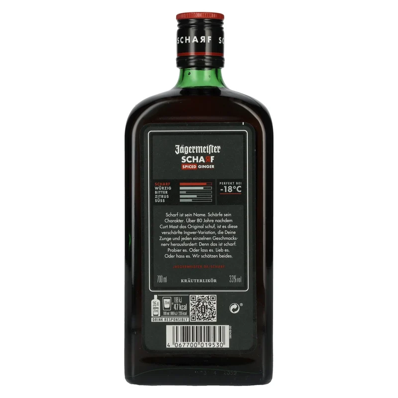 Jägermeister SCHARF SPICED Ginger Kräuterlikör 33% Vol. 0,7l