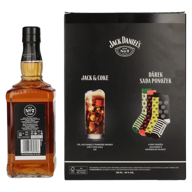 Jack Daniel's Tennessee Whiskey 40% Vol. 0,7l mit Socken