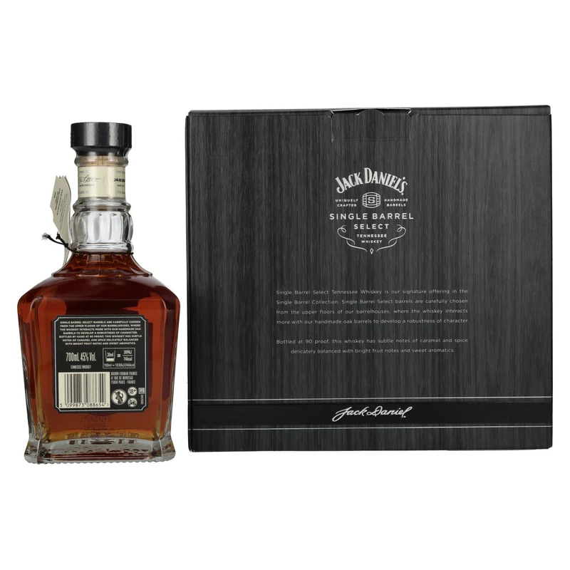 Jack Daniel's Select Single Barrel Tennessee Whiskey 45% Vol. 0,7l in Geschenkbox mit Nosing Glas