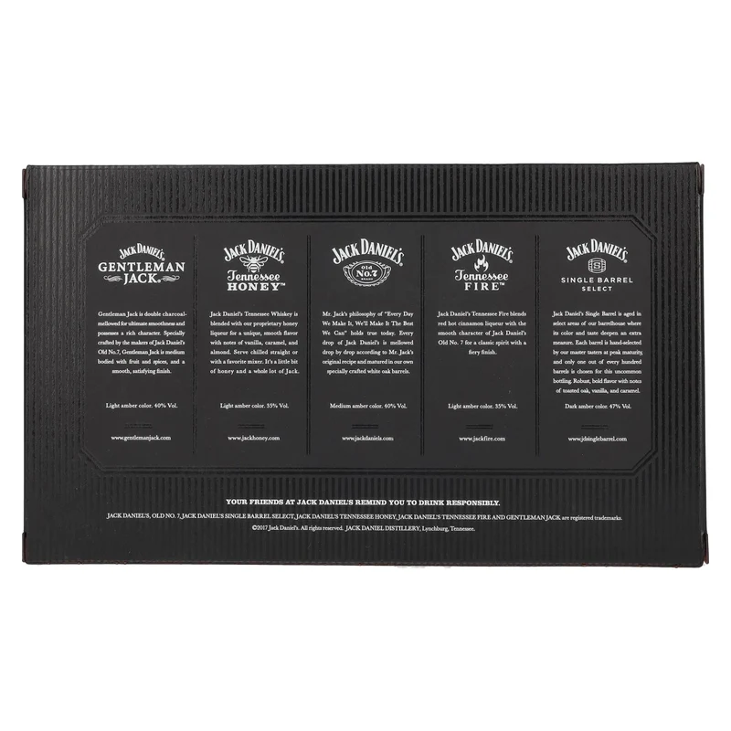 Jack Daniel's FAMILY OF FINE SPIRITS 39% Vol. 5x0,05l in Geschenkbox