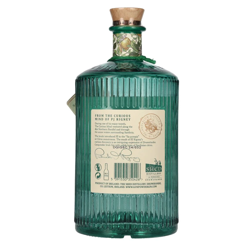 Drumshanbo Gunpowder Irish Gin with Sardinian Citrus 43% Vol. 0,7l in Geschenkbox mit Glas