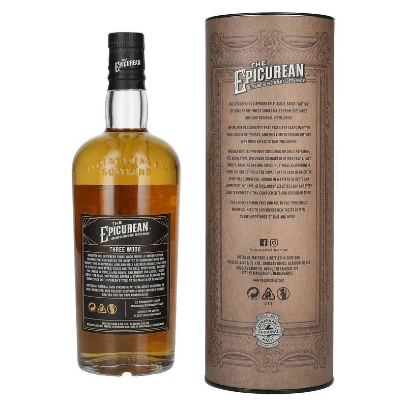 Douglas Laing THE EPICUREAN Three Wood Lowland Blended Malt 54,1% Vol. 0,7l in Geschenkbox