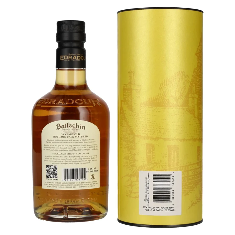 Edradour Ballechin 20 Years Old Bourbon Barrel Highland Single Malt Cask Strength 52,8% Vol. 0,7l in Geschenkbox