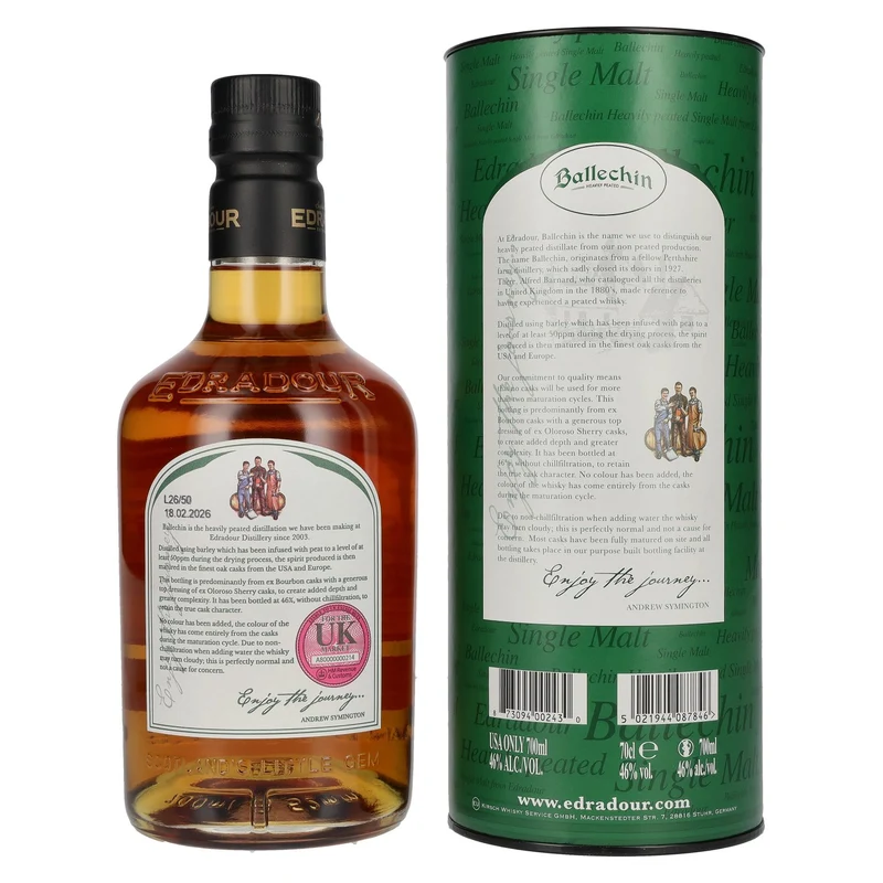 Edradour Ballechin 10 Years Old Highland Single Malt 46% Vol. 0,7l in Geschenkbox