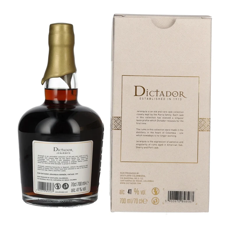 Dictador JERARQUÍA 29 Years Old BORBÓN Rum 1991 41% Vol. 0,7l in Geschenkbox
