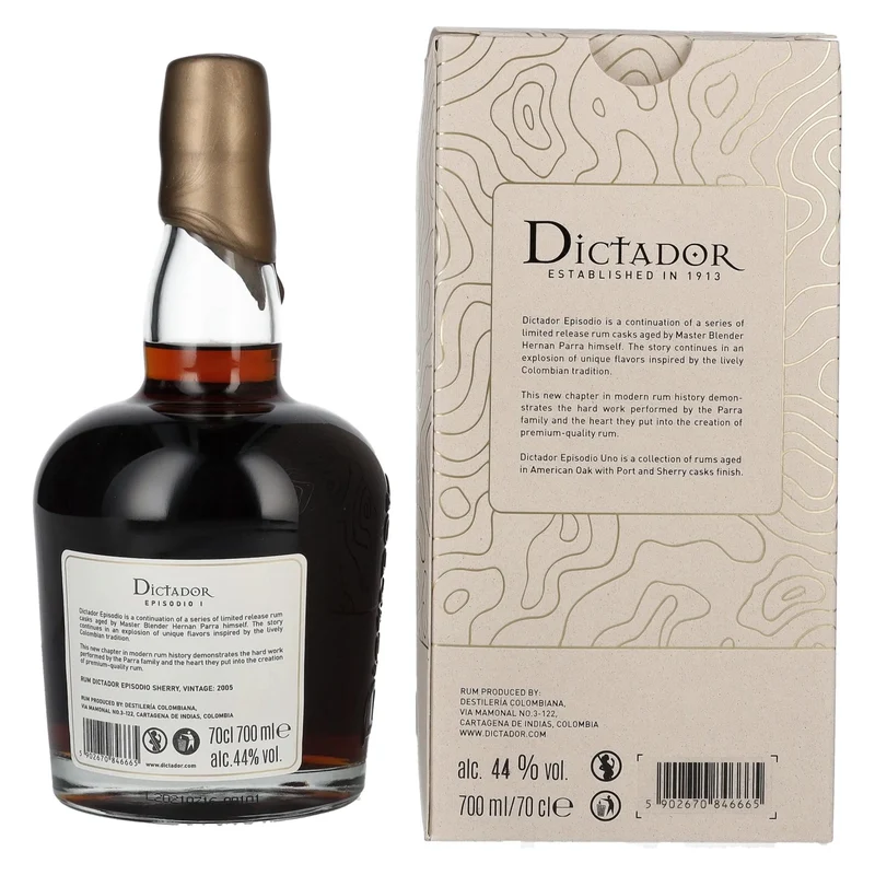 Dictador EPISODIO I 16 Years Old SHERRY CASK Rum 2005 44% Vol. 0,7l in Geschenkbox