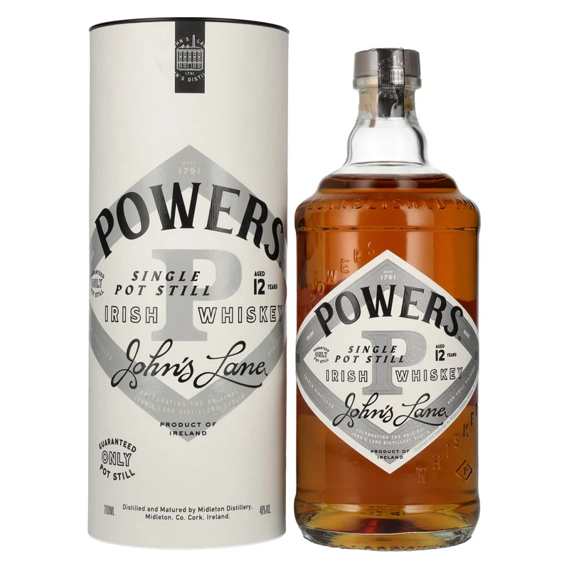 Powers 12 Years Old JOHN'S LANE Single Pot Still Irish Whiskey 46% Vol. 0,7l in Geschenkbox