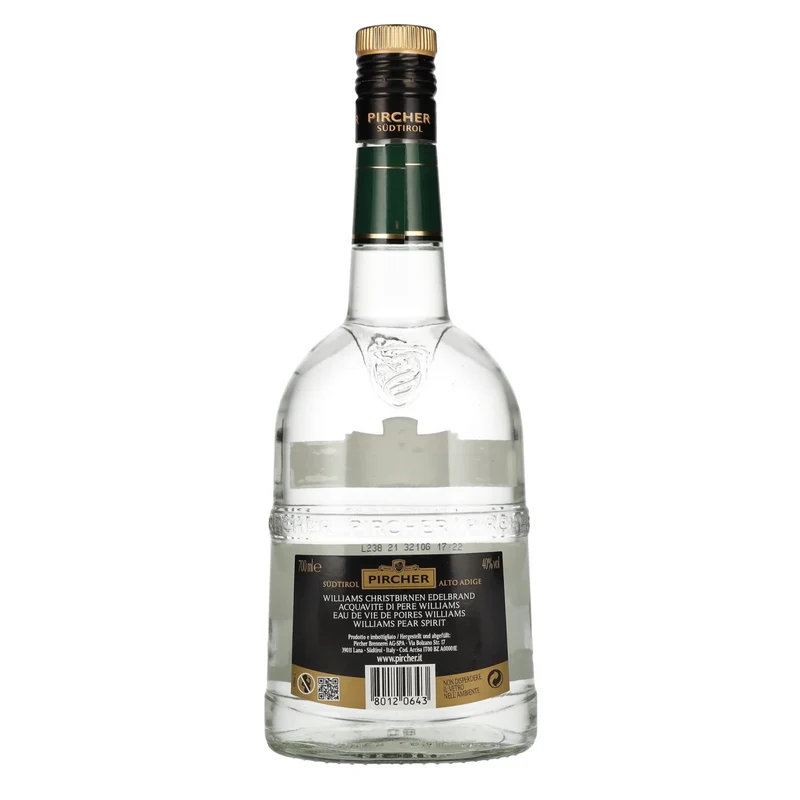 Pircher WILLIAMS Südtiroler Williams-Christbirnen-Edelbrand 40% Vol. 0,7l