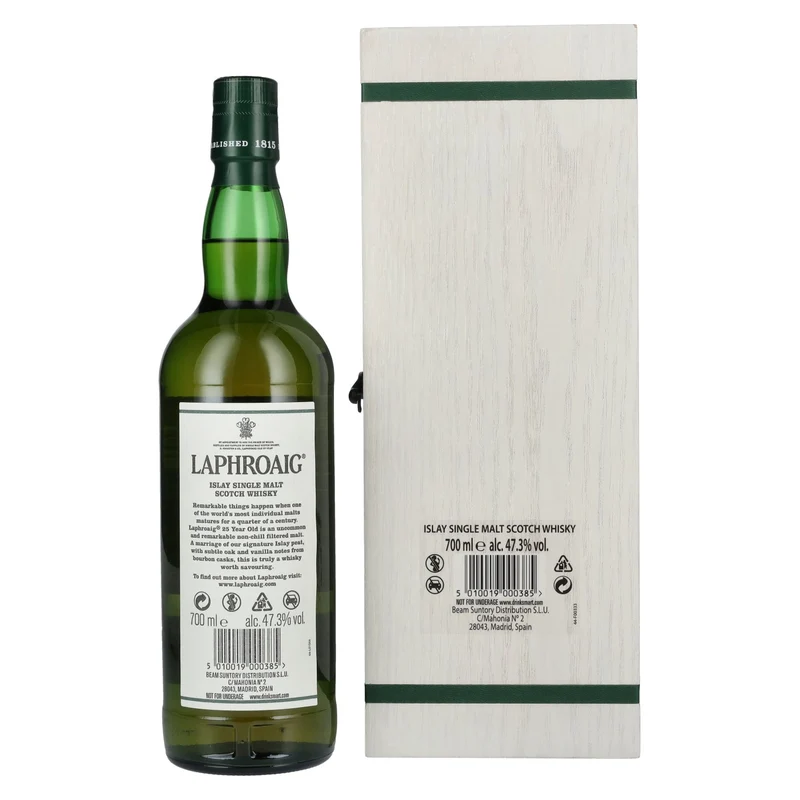 Laphroaig 25 Years Old Islay Single Malt Scotch Whisky 2023 47,3% Vol. 0,7l in Holzkiste