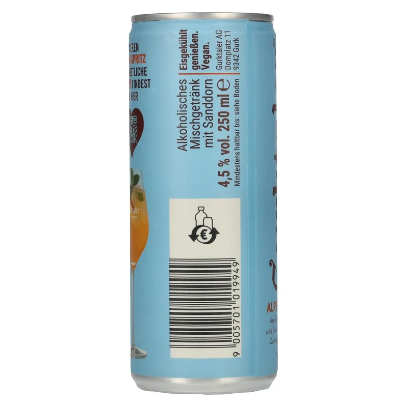 Gurktaler Alpen-Spritz Aperitif 4,5% Vol. 24x0,25l Dosen Pfand