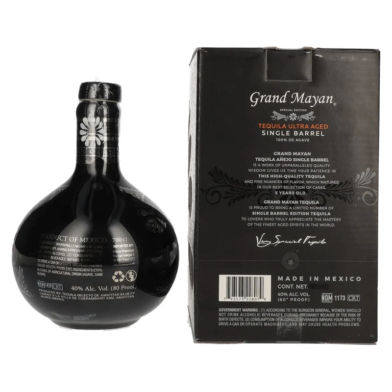 Grand Mayan ULTRA AGED Single Barrel Tequila 100% de Agave 40% Vol. 0,7l in Geschenkbox