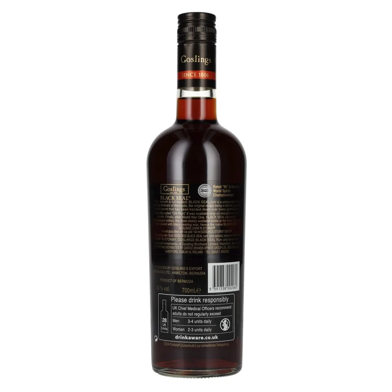 Goslings Black Seal 80 PROOF Bermuda Black Rum 40% Vol. 0,7l