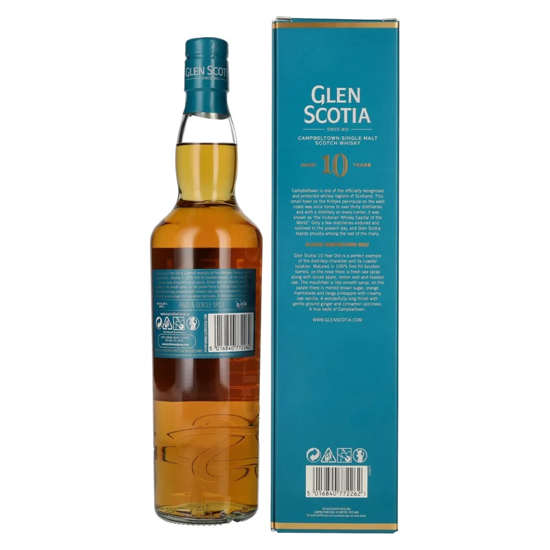 Glen Scotia 10 Years Old Classic Campbeltown Malt 40% Vol. 0,7l in Geschenkbox