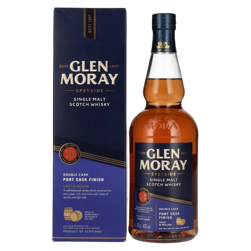 Glen Moray Elgin Classic Port Cask Finish Small Batch Release 40% Vol. 0,7l in Geschenkbox