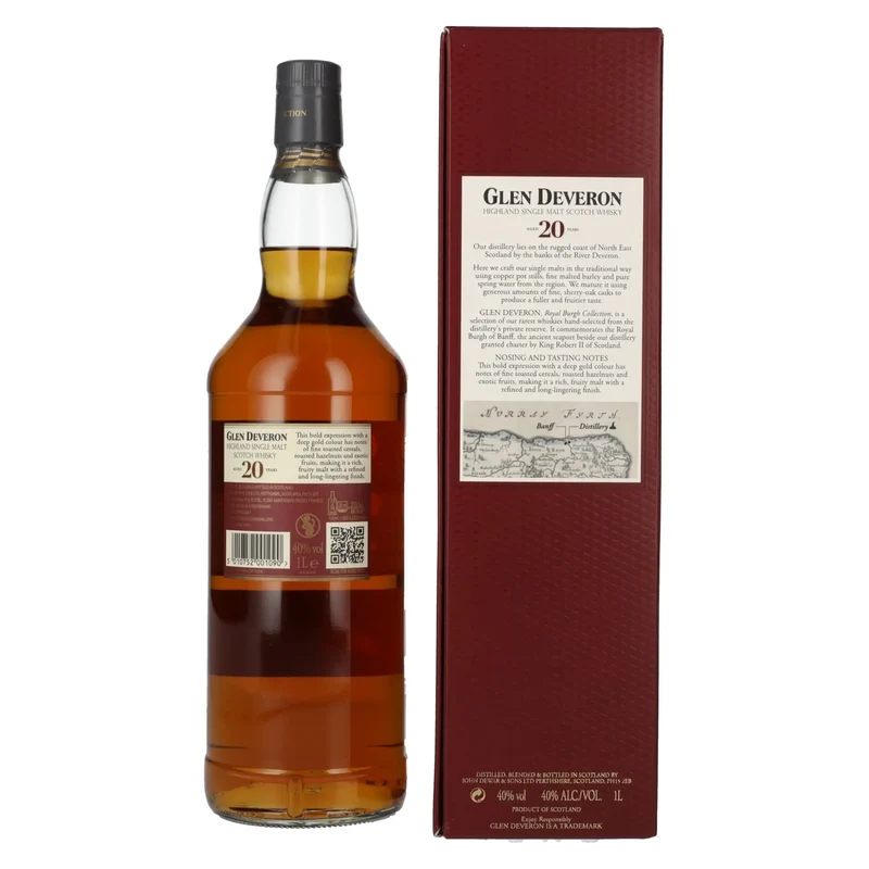 Glen Deveron 20 Years Old Highland Single Malt 40% Vol. 1l in Geschenkbox
