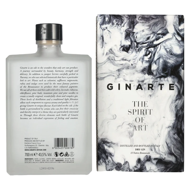 GINARTE Dry Gin The Spirit Of Art 43,5% Vol. 0,7l in Geschenkbox