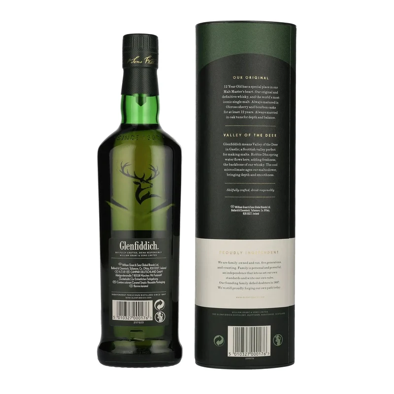 Glenfiddich OUR ORIGINAL TWELVE 12 Years Old Single Malt Scotch Whisky 40% Vol. 0,7l in Geschenkbox