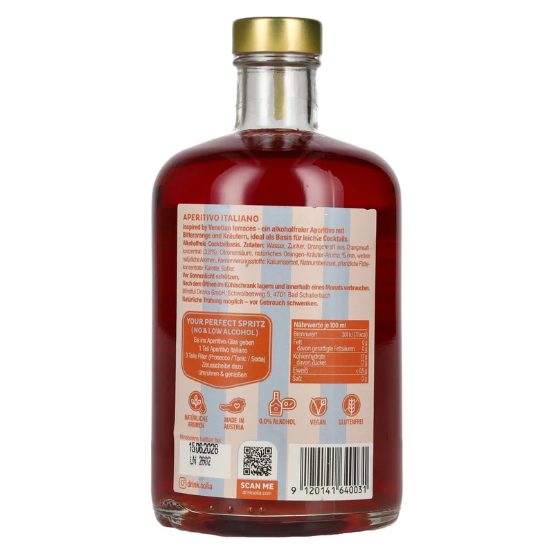 Solia 0.0 non-alcoholic Aperitivo ITALIANO 0,5l