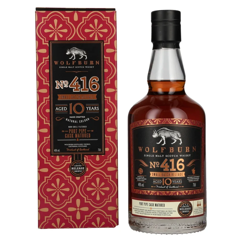 Wolfburn 10 Years Old No. 416 Small Batch Release Single Malt Scotch Whisky 46% Vol. 0,7l in Geschenkbox