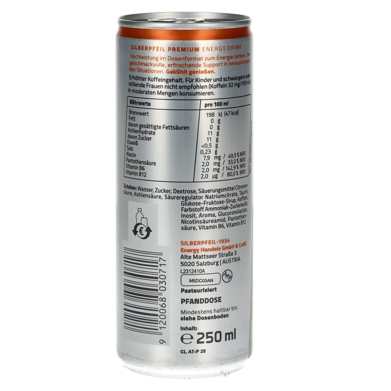SILBERPFEIL Energy Drink CLASSIC GOLD 0,25l Dose Pfand