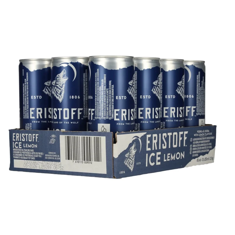 Eristoff Ice Lemon 4% Vol. 12x0,25l Dosen Pfand