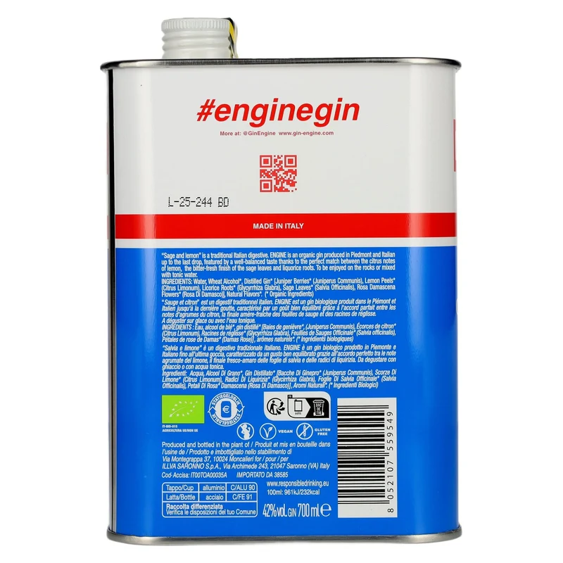 ENGINE Organic Italian Gin 42% Vol. 0,7l