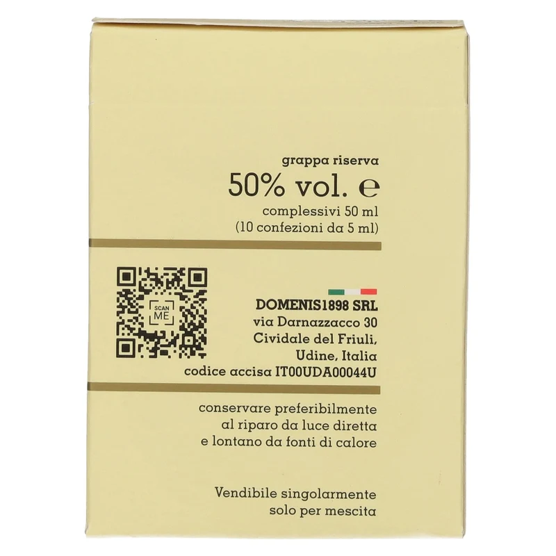 Domenis 1898 STORICA RISERVA Grappa 50% Vol. 10x0,005l in Geschenkbox